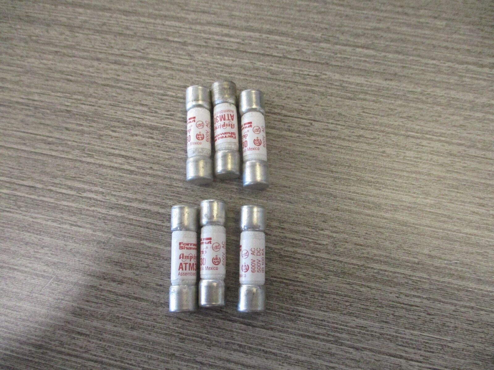 Ferraz Shawmut Amp-Trap Fuse ATM30, 30A 600V *Lot of 6* Used.