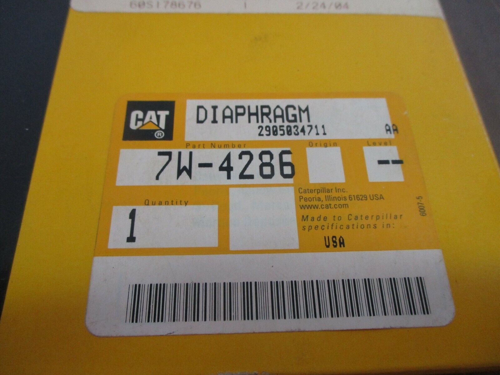 CAT Diaphragm 7W-4286 New Surplus