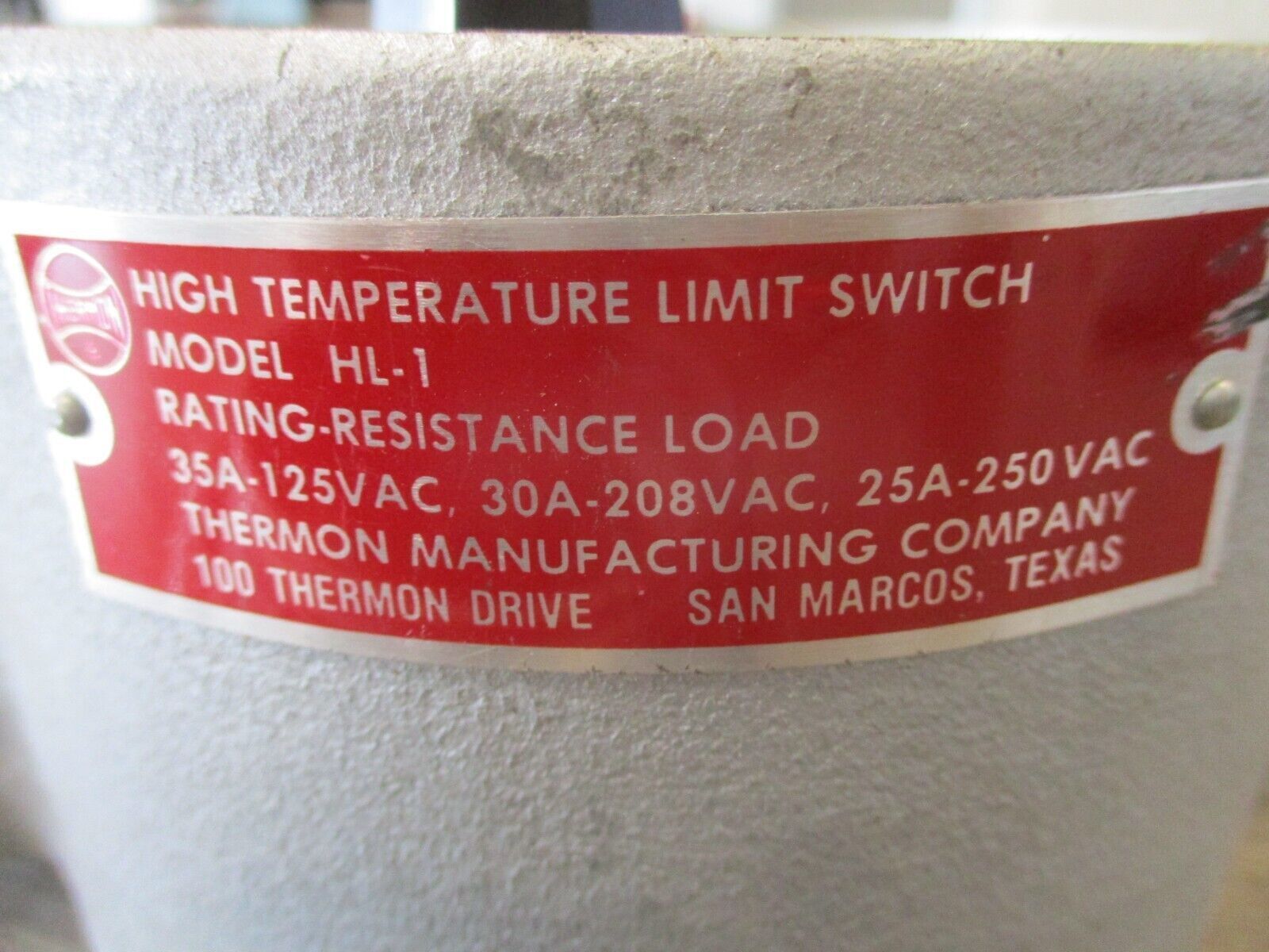 Thermon High Tempature Limit Switch HL-1 25/30/35A, 125/208/250V