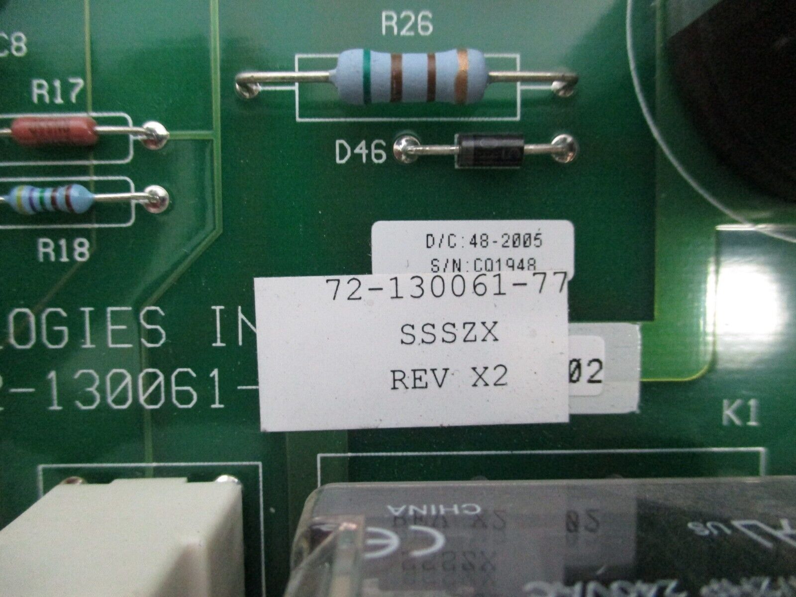 EPE Technologies SSSZX PCB 72-130061-77 Rev. X2 Used