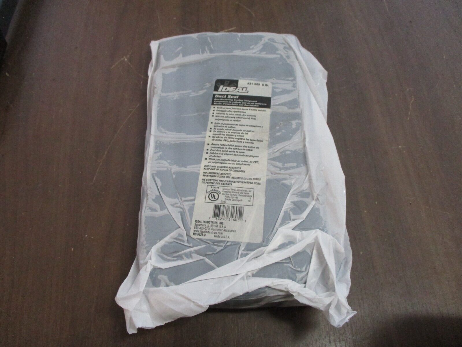 Ideal Duct Seal 31-605 Non-Hardening Sealing Compound 5lb Bag New Surplus