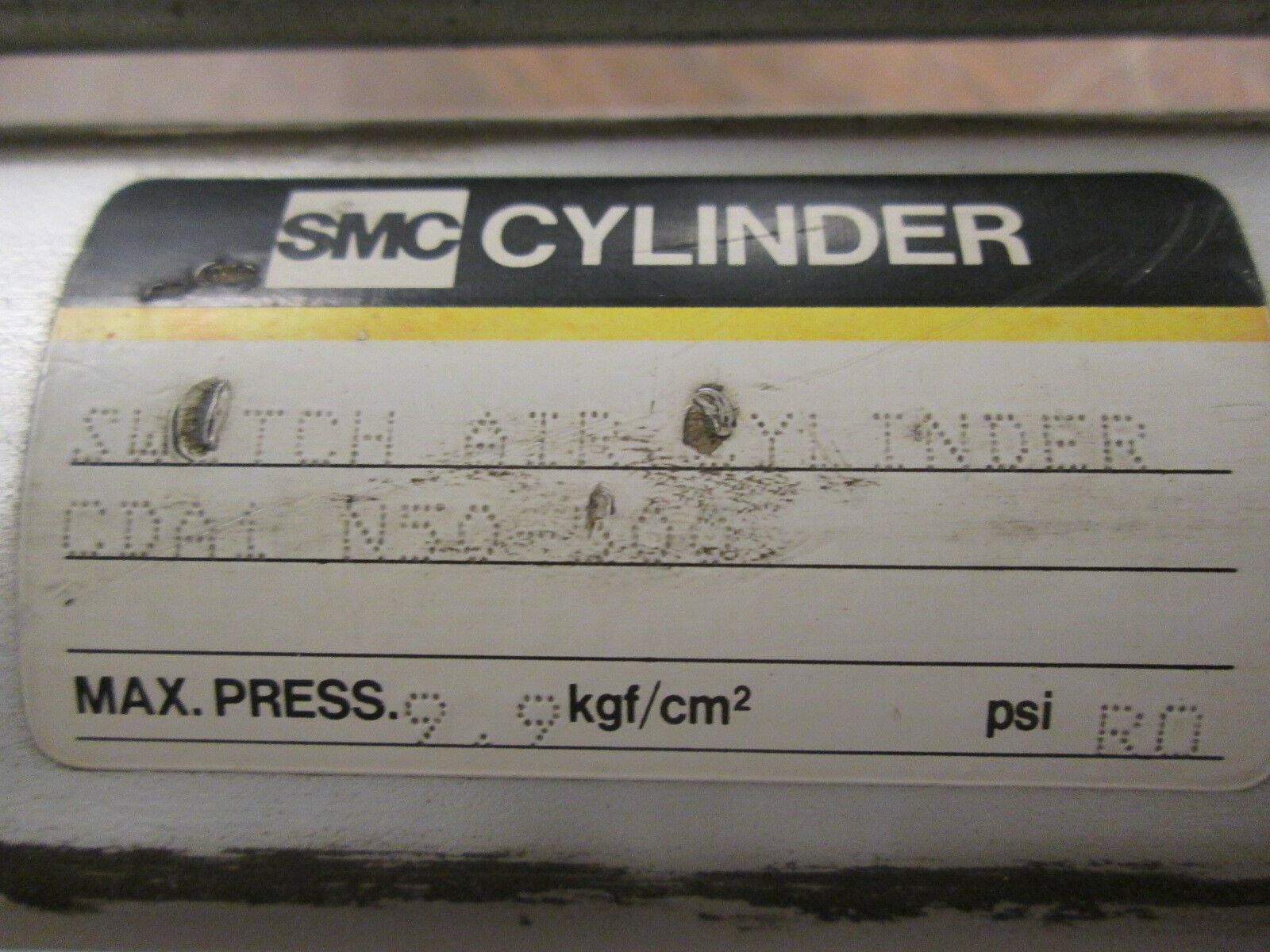 SMC Switch Air Cylinder CDA1 N50-500 Max Press: 9.9 kgf/cm² Used