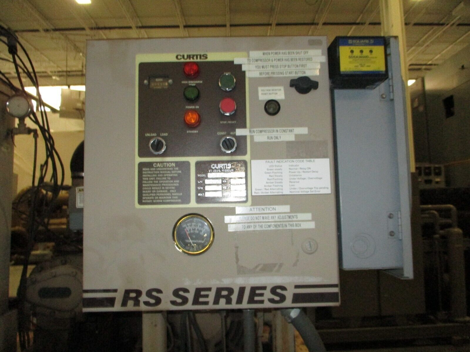 FS Curtis Rotary Screw Air Compressor R/S 40F A/E BSA32 40HP 184 CFM 100PSI 460V