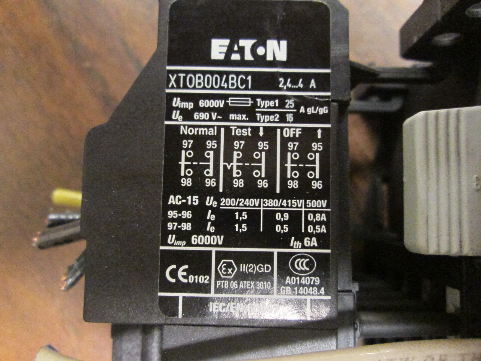 Eaton Reversing Starter XTCE007B10/XTOB004BC1 120V Coil 20A 600V Used