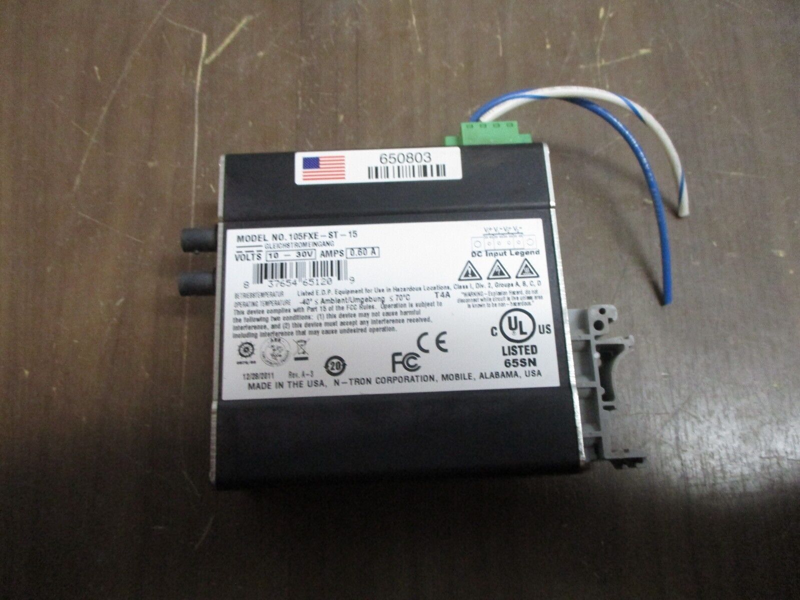 N-Tron 105FX 5-Port Ethernet Switch 105FXE-ST-15 Used