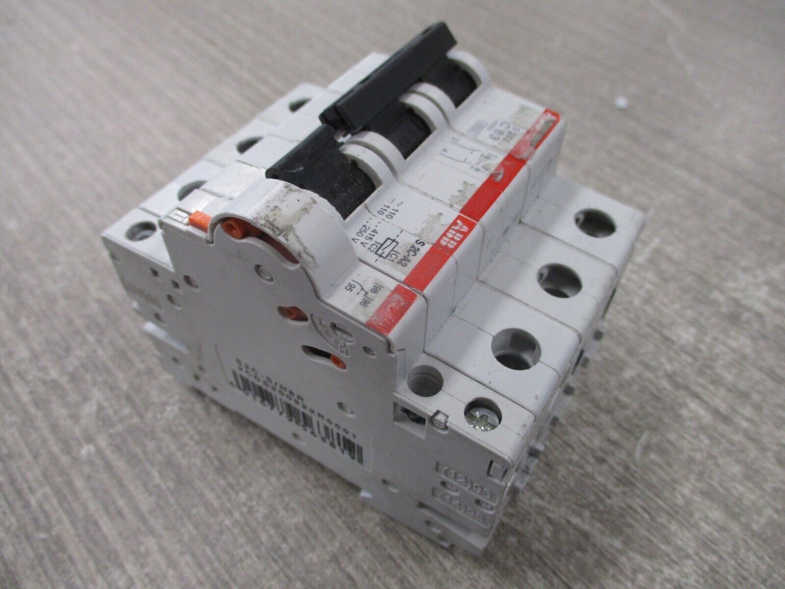 ABB Circuit Breaker S 202 C63 63A 400V 3P w/ Aux Contact Used