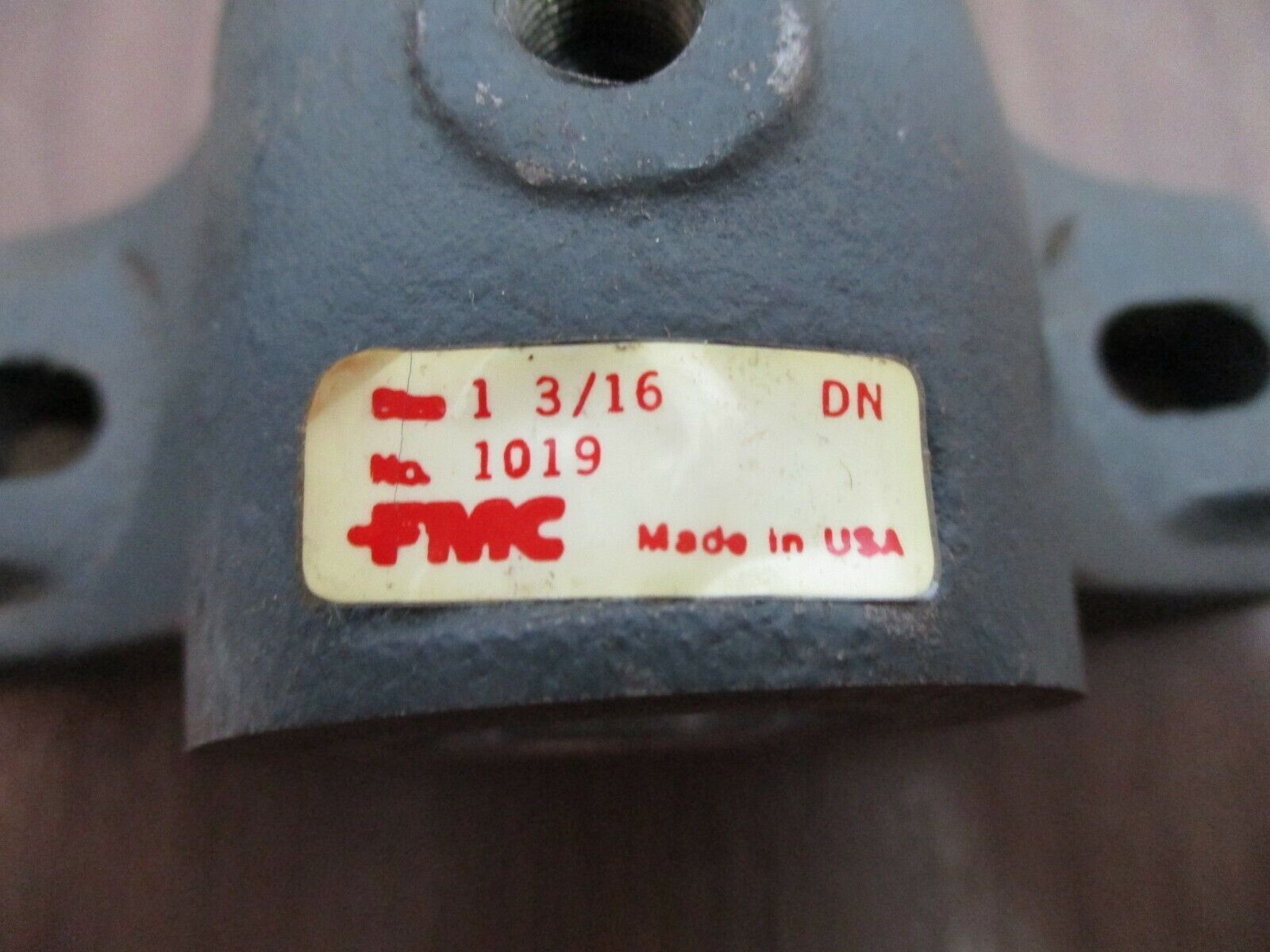 FMC Pillow Block Bearing 1019 Size: 1 3/16" Used