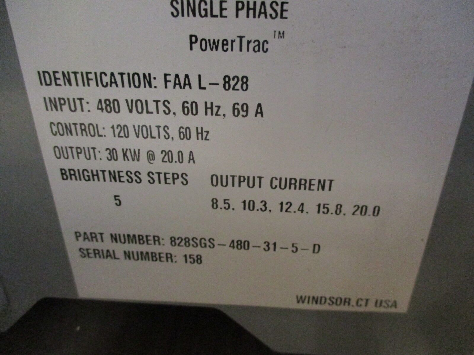 Cooper Crouse-Hinds PowerTrac Constant Current Regulator 828SGS-480-31-5-D