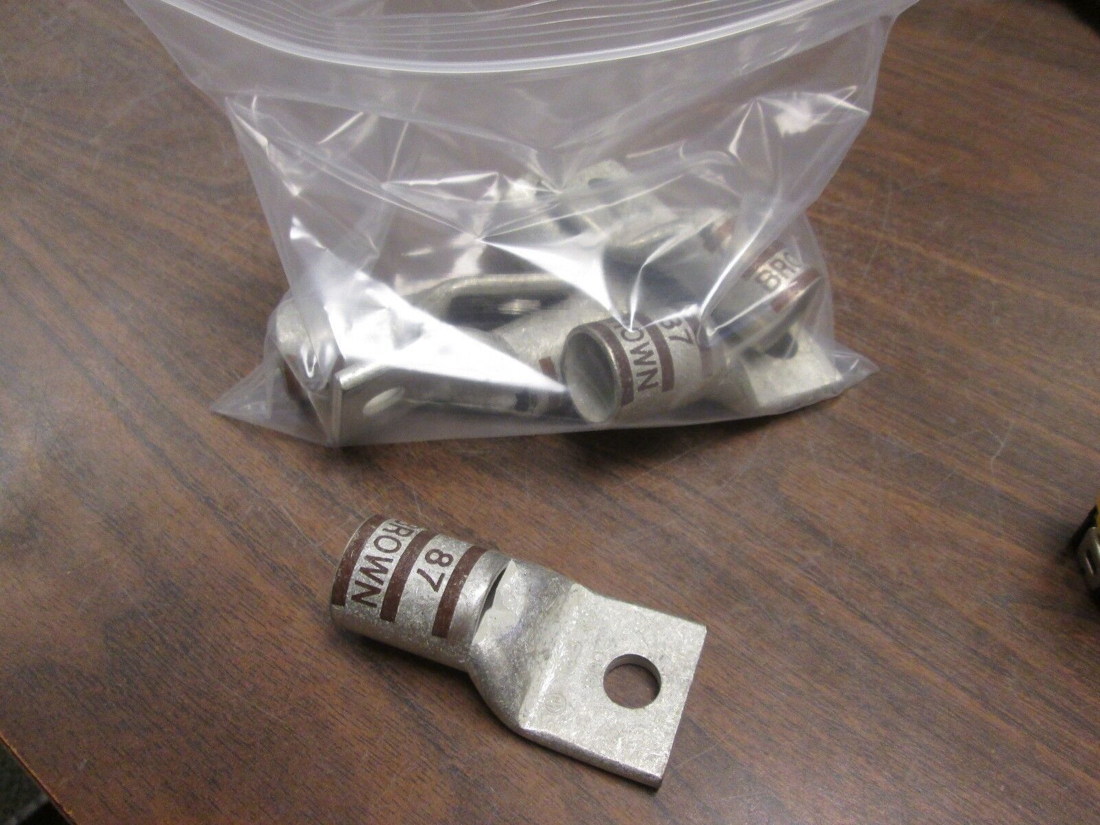 T & B Crimp Lug 87 Brown 1 Hole 500 MCM *Lot of 6* New Surplus
