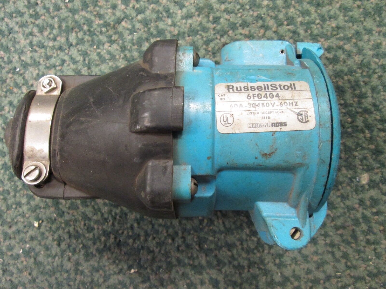 Russelstoll Plug 6F0404 60A 480V 3Ph 60Hz Used