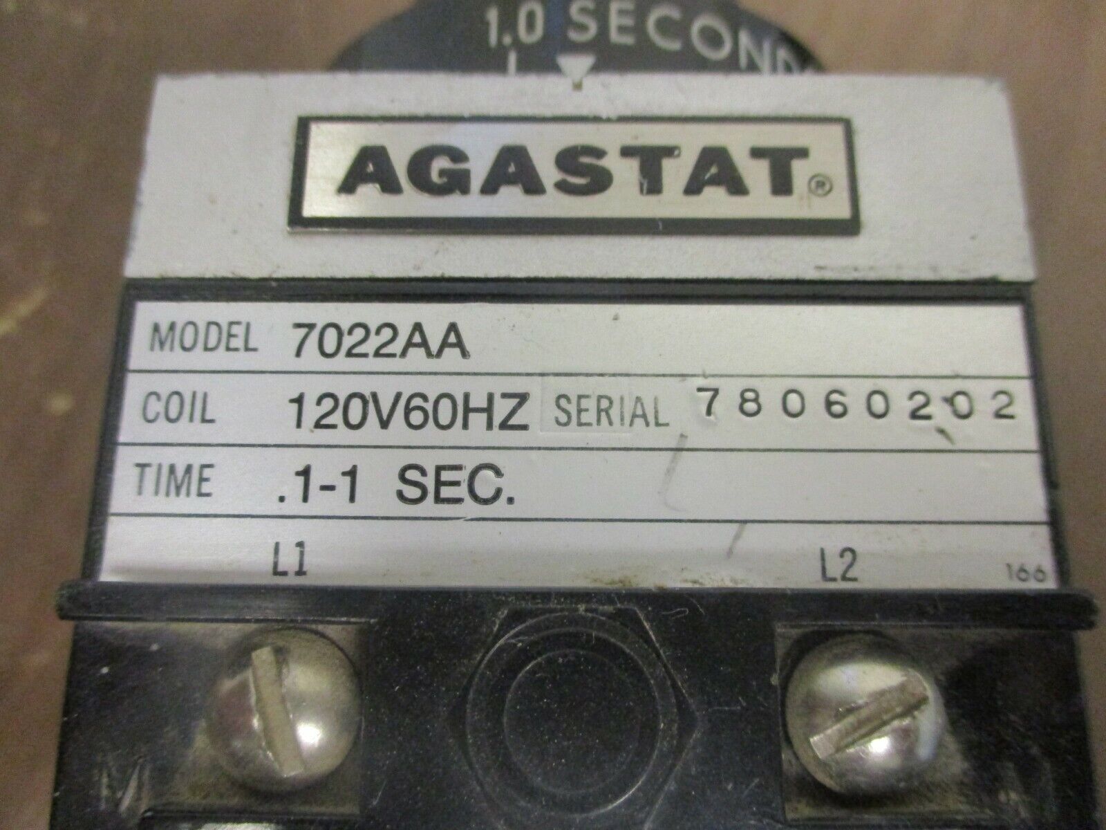 Agastat Timer 7022A Time: 0.1-1sec 120V Coil Used *Chipped Terminal*