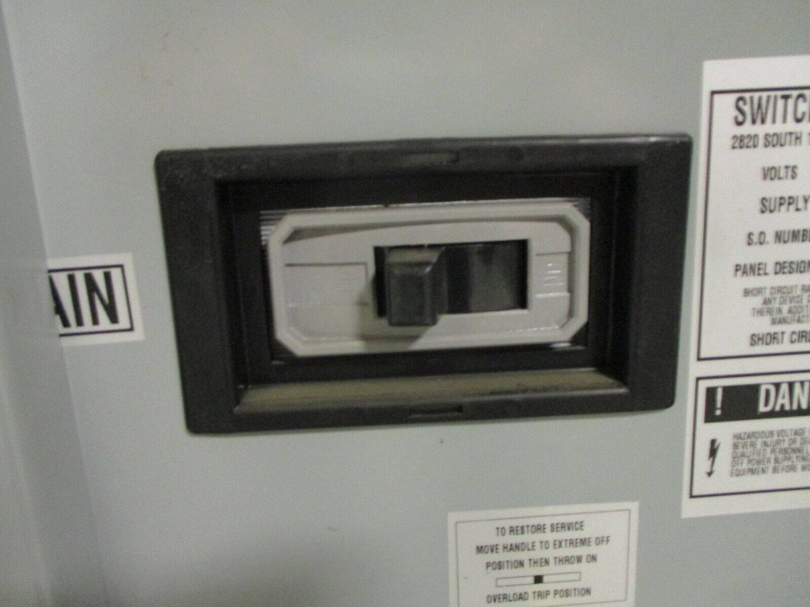 Switchboard Apparatus Main Breaker Circuit Breaker Panel 990022 150A Max 3Ph 4W