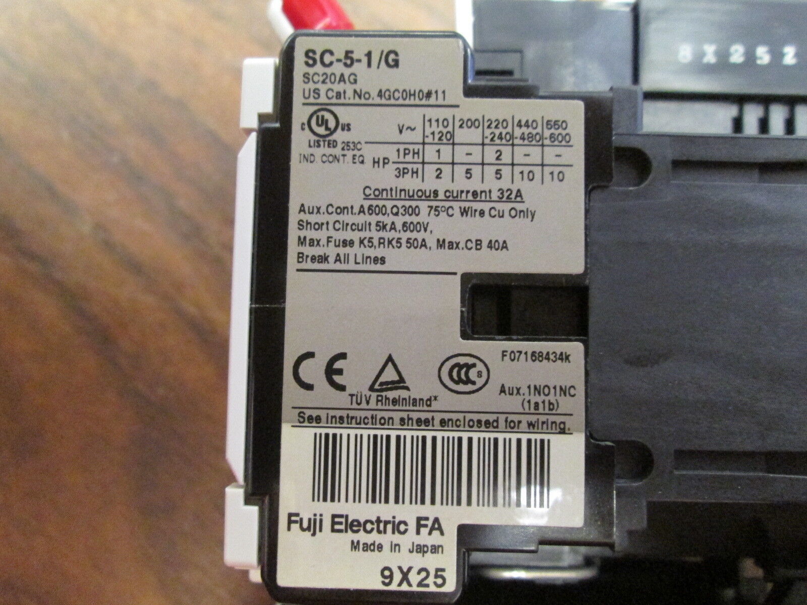 Fuji Electric SC-5-1/G Starter SC20AG/TR-5-1N TR20N 24VDC Coil 32A 600V Used