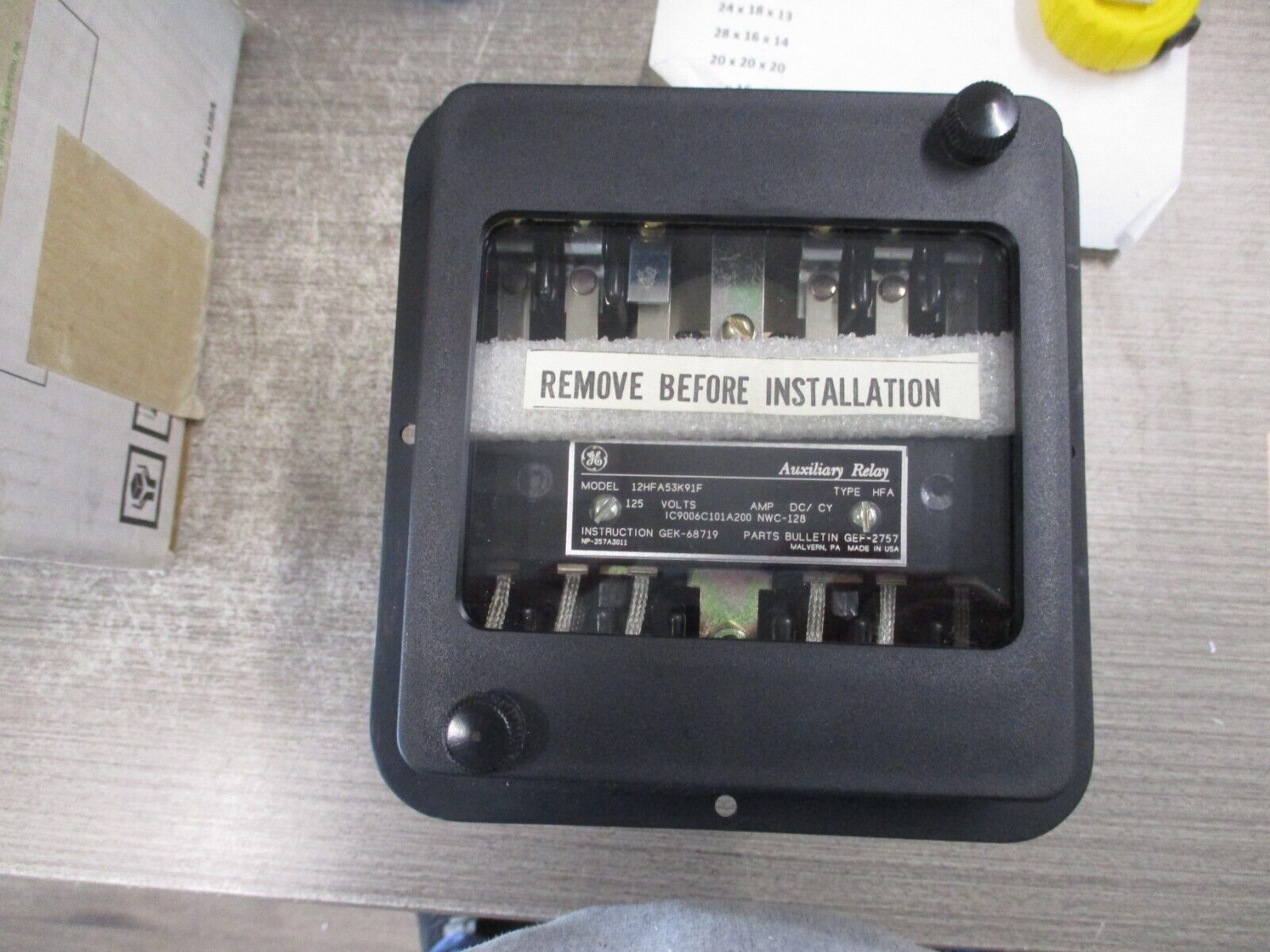 GE Type HFA Auxiliary Relay 12HFA53K91F 125VDC New Surplus