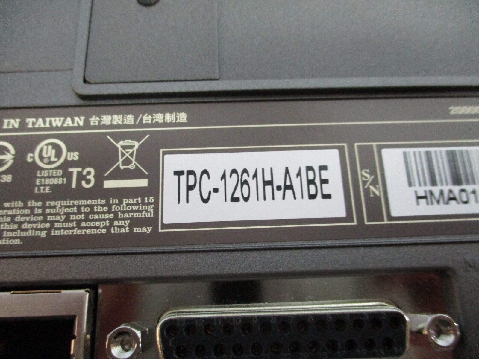 Advantech Touchscreen Panel PC TPC-1261H-A1BE Used