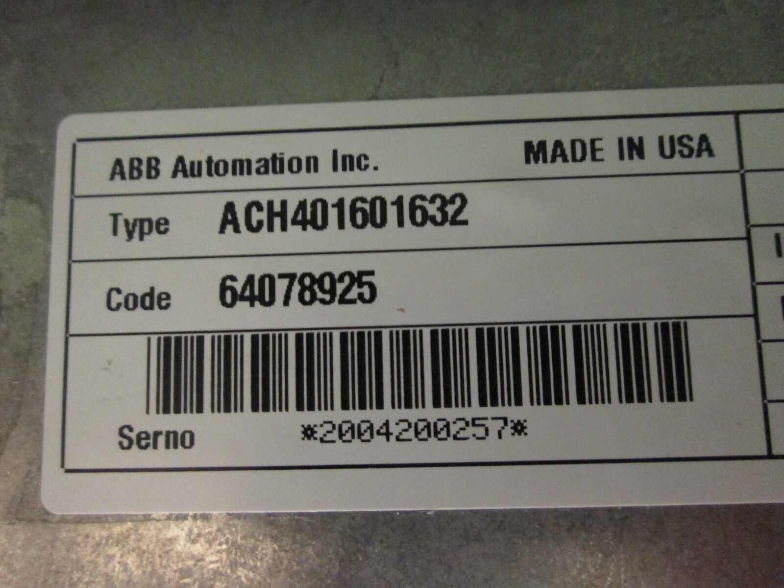 ABB AC Drive ACH401601632 20HP *Missing Keypad* Used