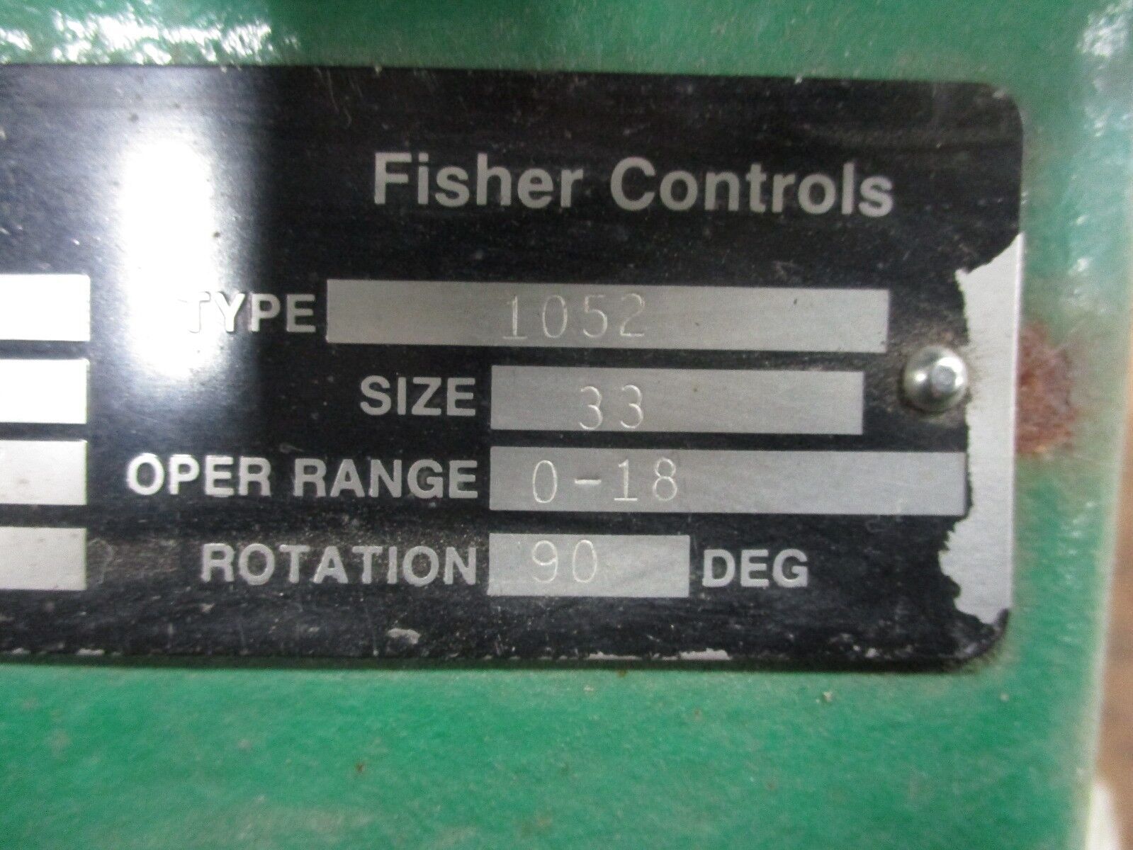 Fisher Diaphragm Control Valve 1052 / V150 Used