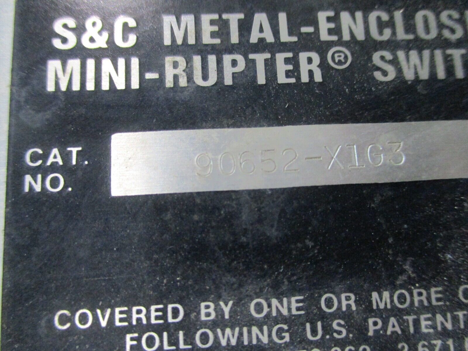 S&C Enclosed Mini-Rupter Disconnect Switch 90652-X1G3 600A 14.4kV Used