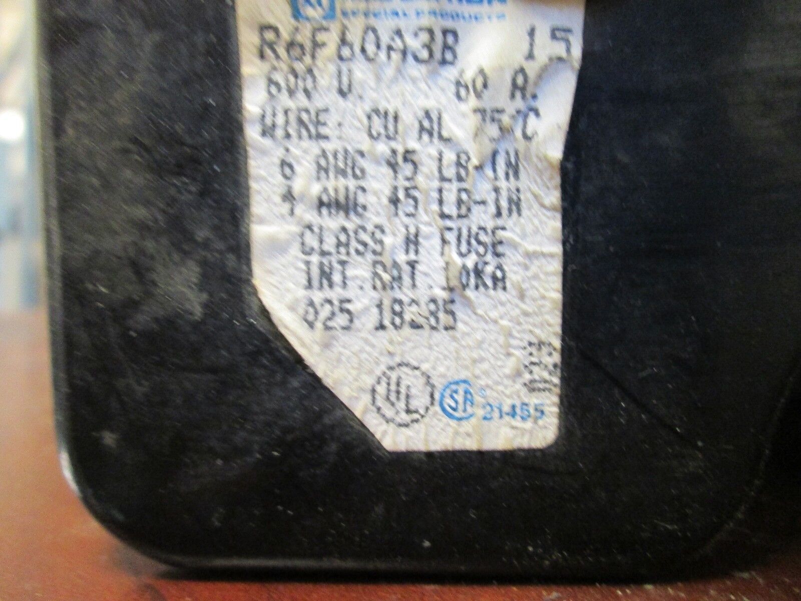 Marathon Fuse Block R6F60A3B 60A 600V 3P Used