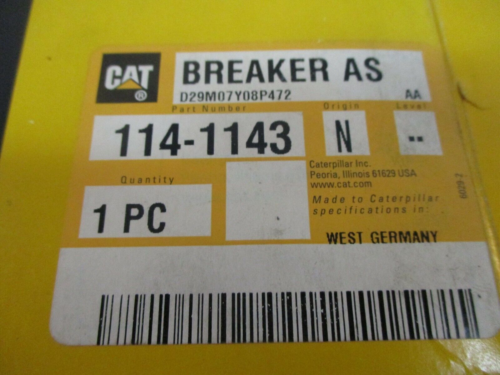 CAT / ABB Circuit Breaker 114-1143 / S201 B16 230/400V 16A 1P New Surplus