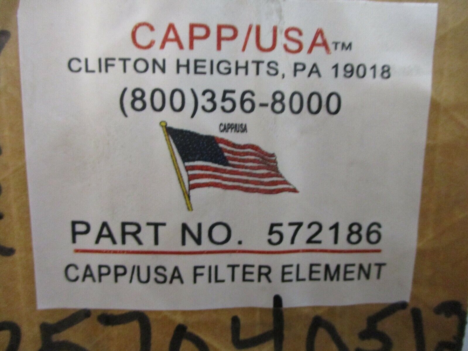 Capp/USA Filter Element 572186 New Surplus