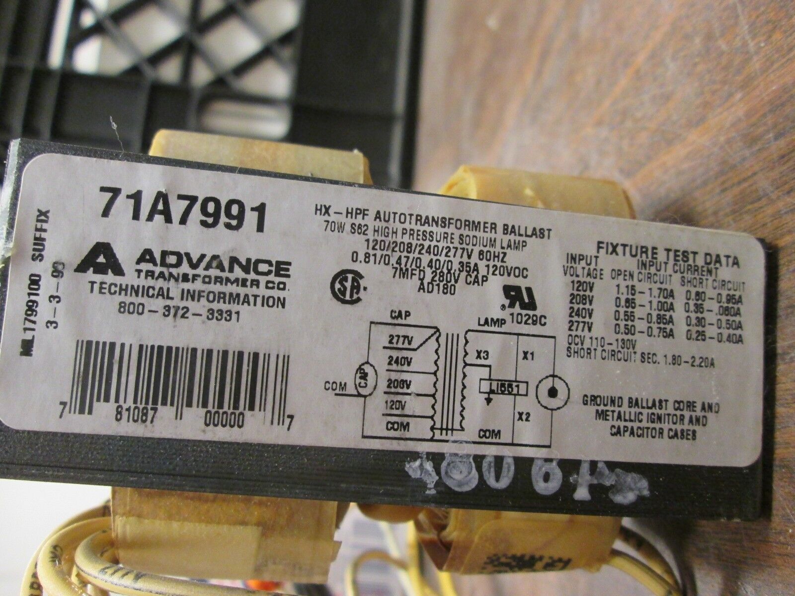 Advance Core & Coil Ballast Kit 71A7971-001D 1-70W 120/208/240/277V New Surplus