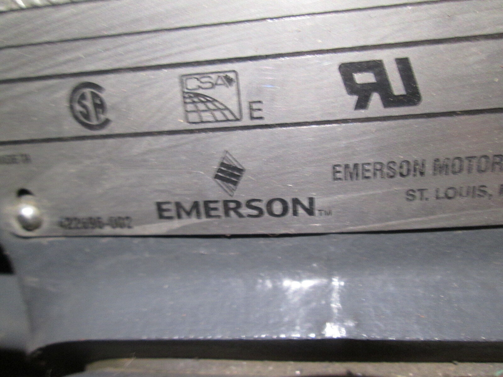 Emerson AC Motor H379 20HP 1770RPM FR: 256TC ENCL:TE 575V 19.4A Used