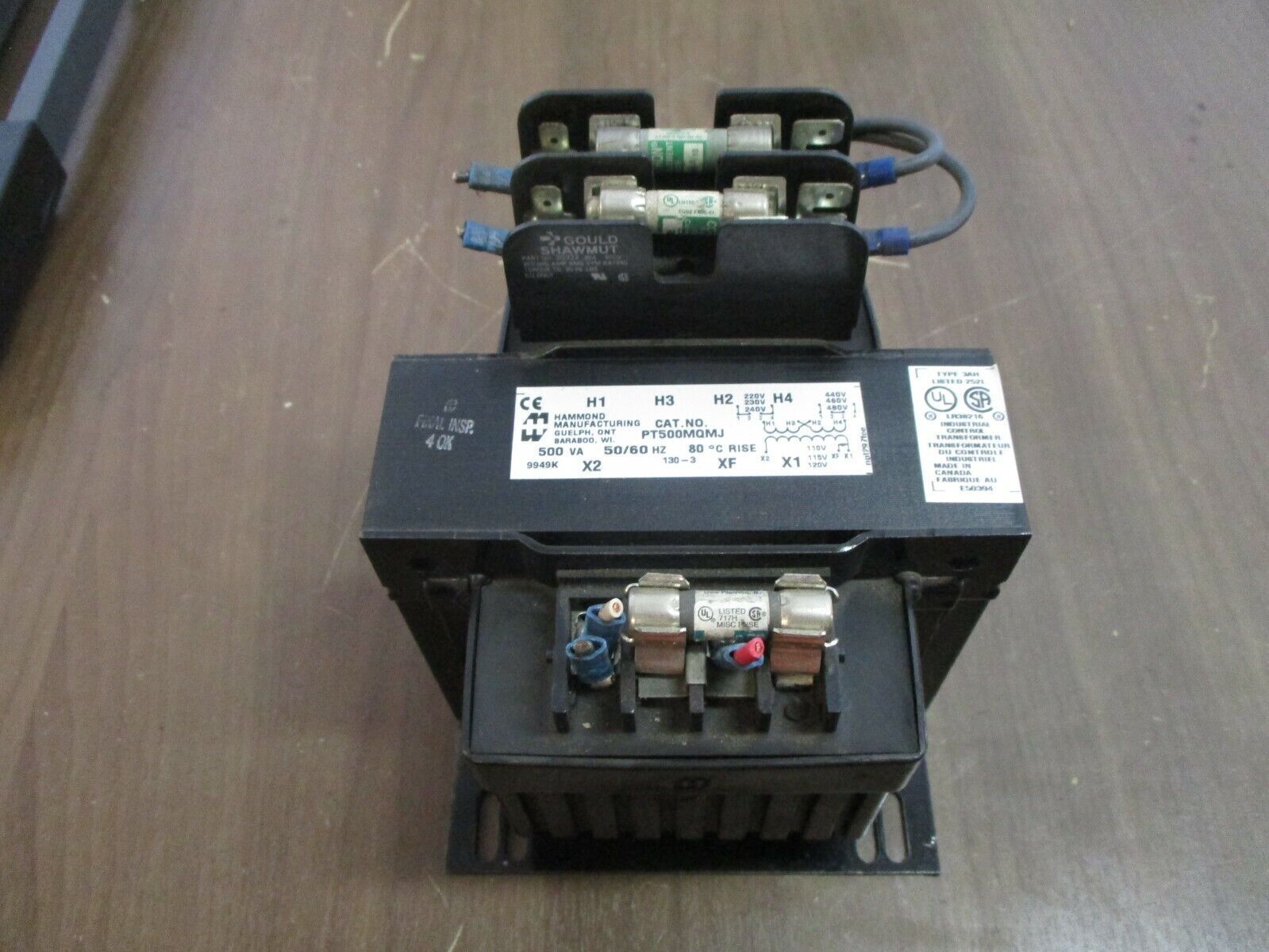 Hammond Transformer PT500MQMJ 500VA Pri: 240/480V Sec: 120V 50/60Hz Used