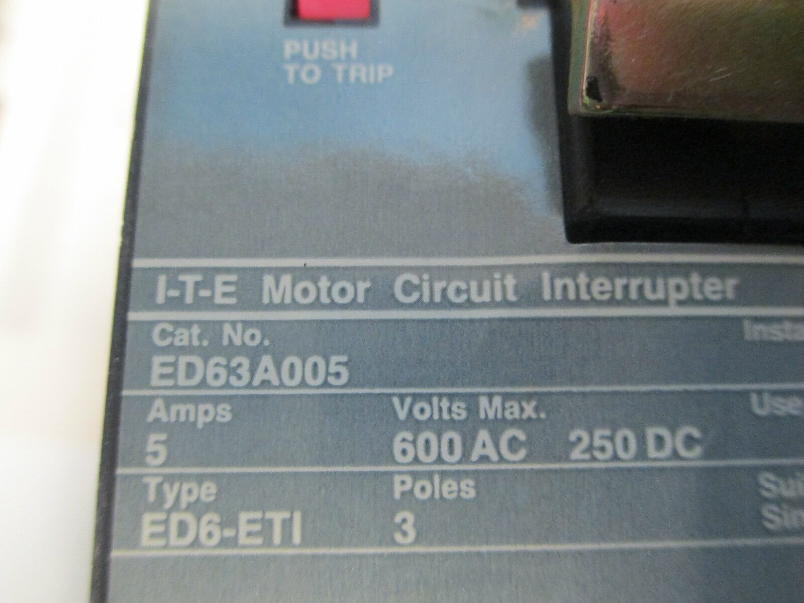 Siemens Combination Size 1 Circuit Breaker 5A 3P New Surplus