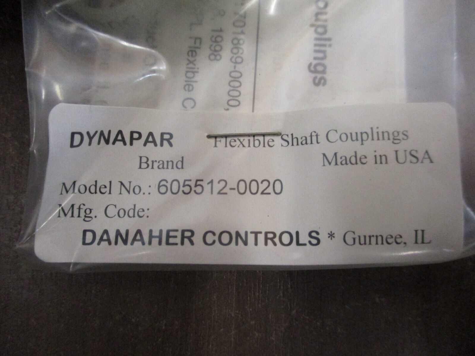 Dynapar Flexible Shaft Coupling 605512-0020 New Surplus