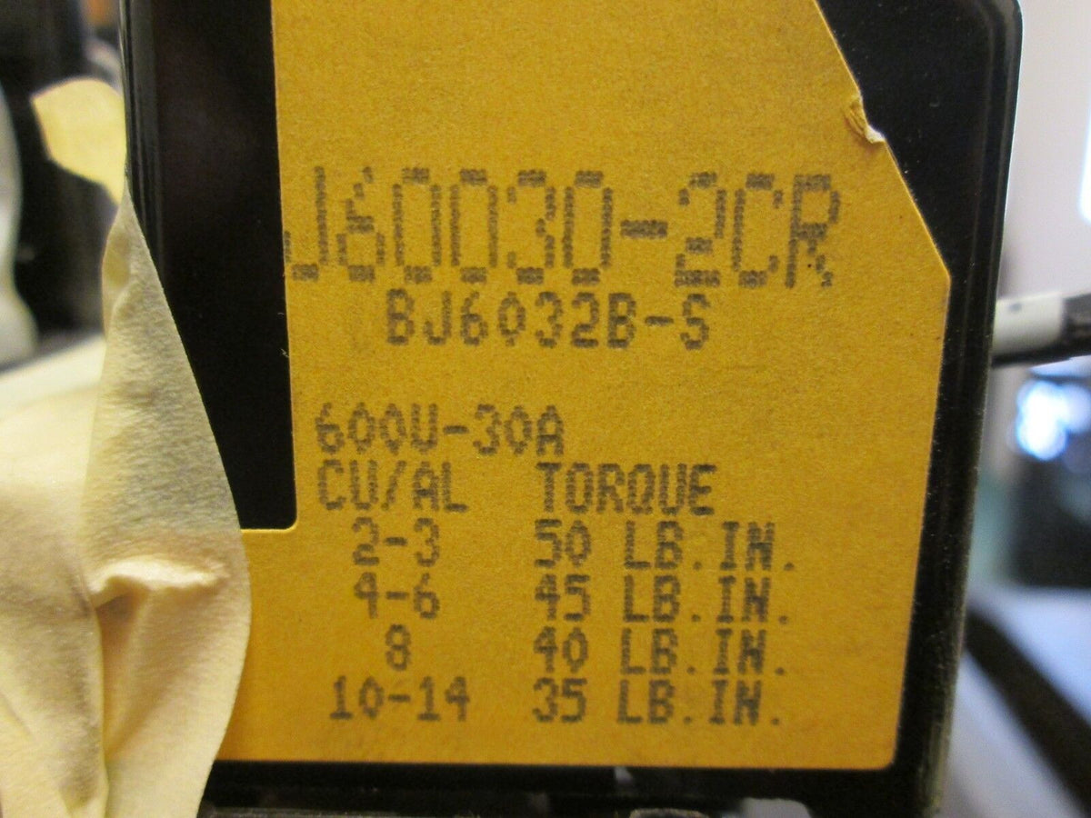 Bussmann Fuse Block J60030-2CR 30A 600V 2P **Lot of 3** Used