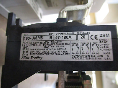Allen-Bradley Starter CAB6-105-EI / 193-A5M5 380-400V Coil Trip: 57-180A 600V