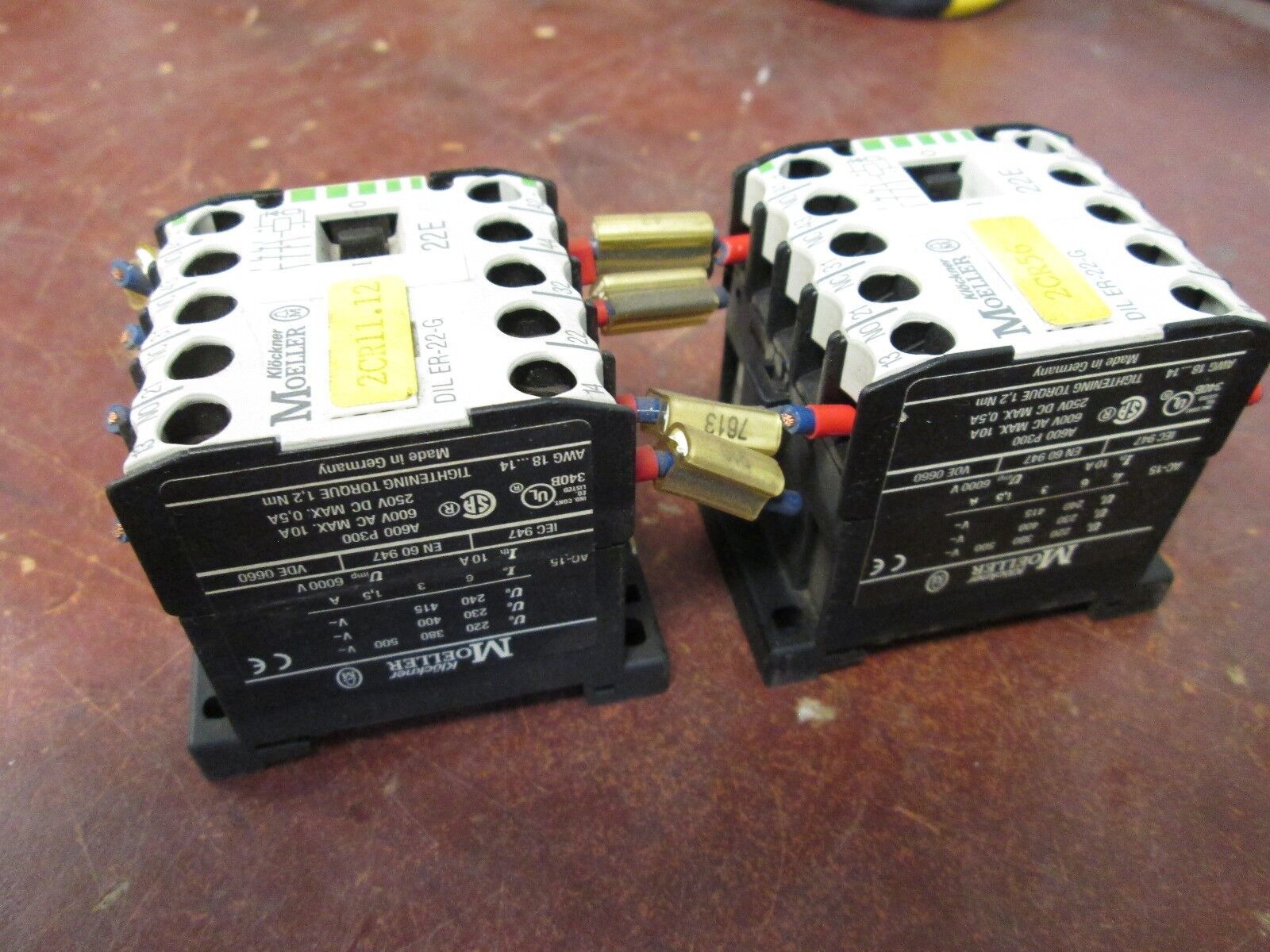 Klockner Moeller Contactor DIL ER-22-G 10A 600V *Lot of 2* Used