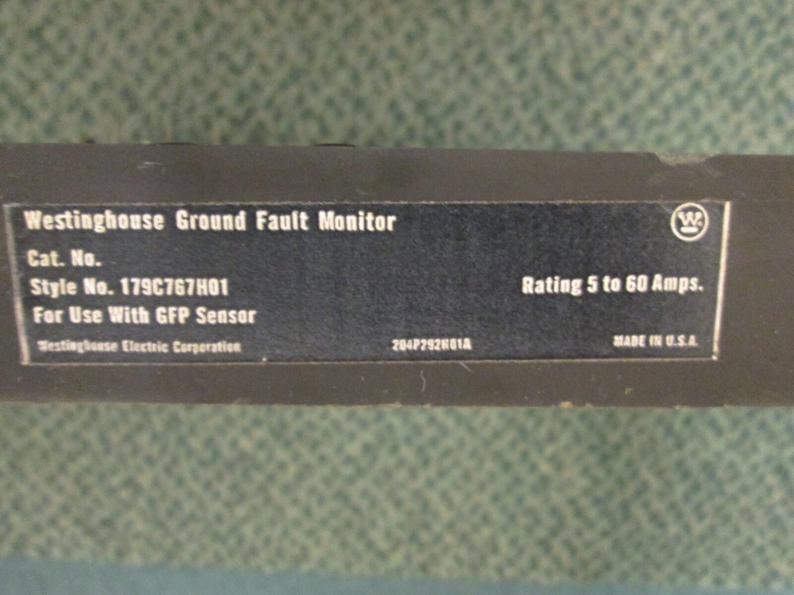 Westinghouse Ground Fault Monitor 179C767H01 5 to 60A Used
