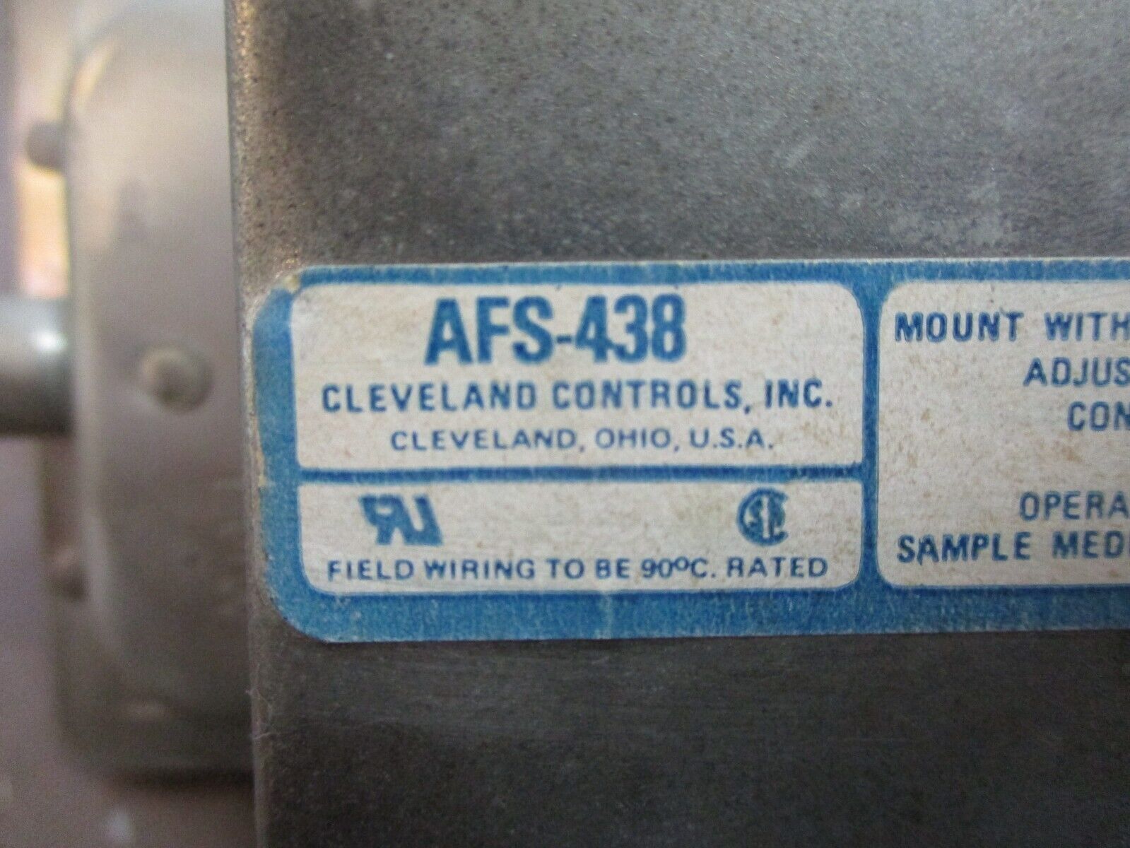 Cleveland Controls Pressure Switch AFS-438 120/277V Used