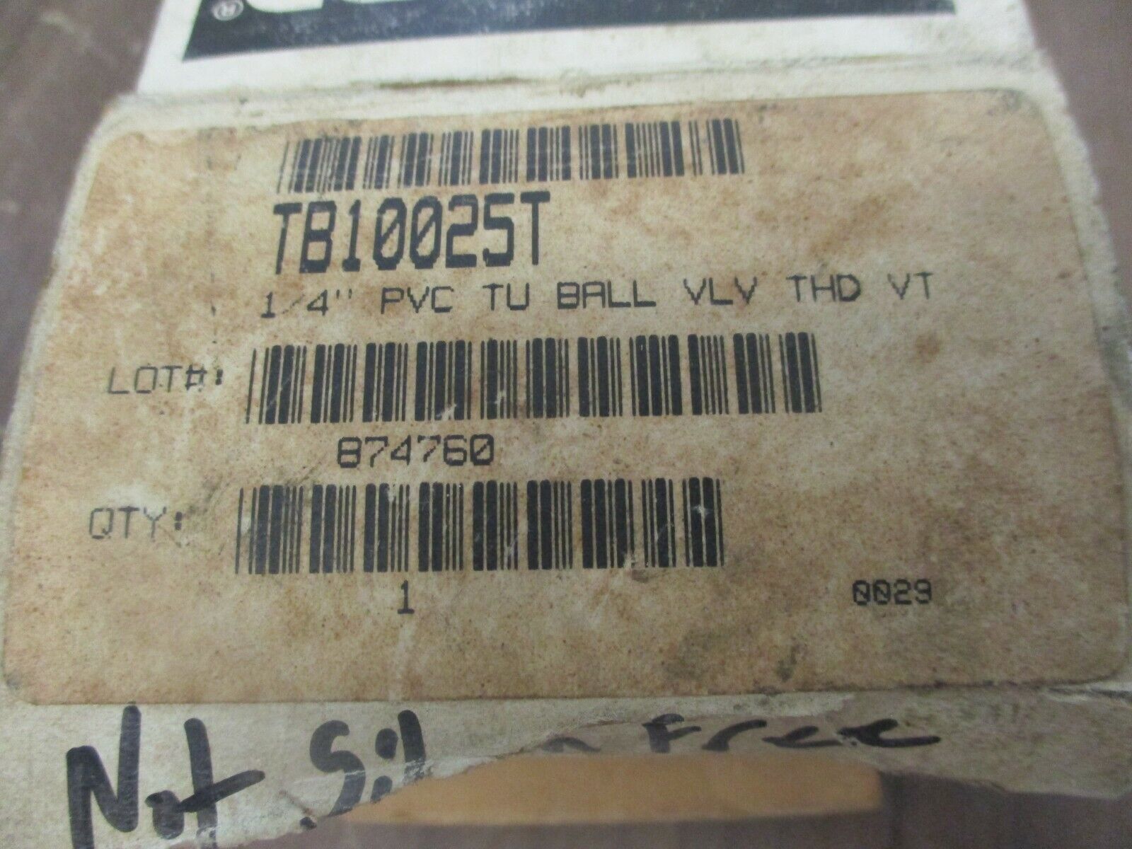 Hayward True Union Ball Valve TB10025T Size: 1/4" PVC New Surplus