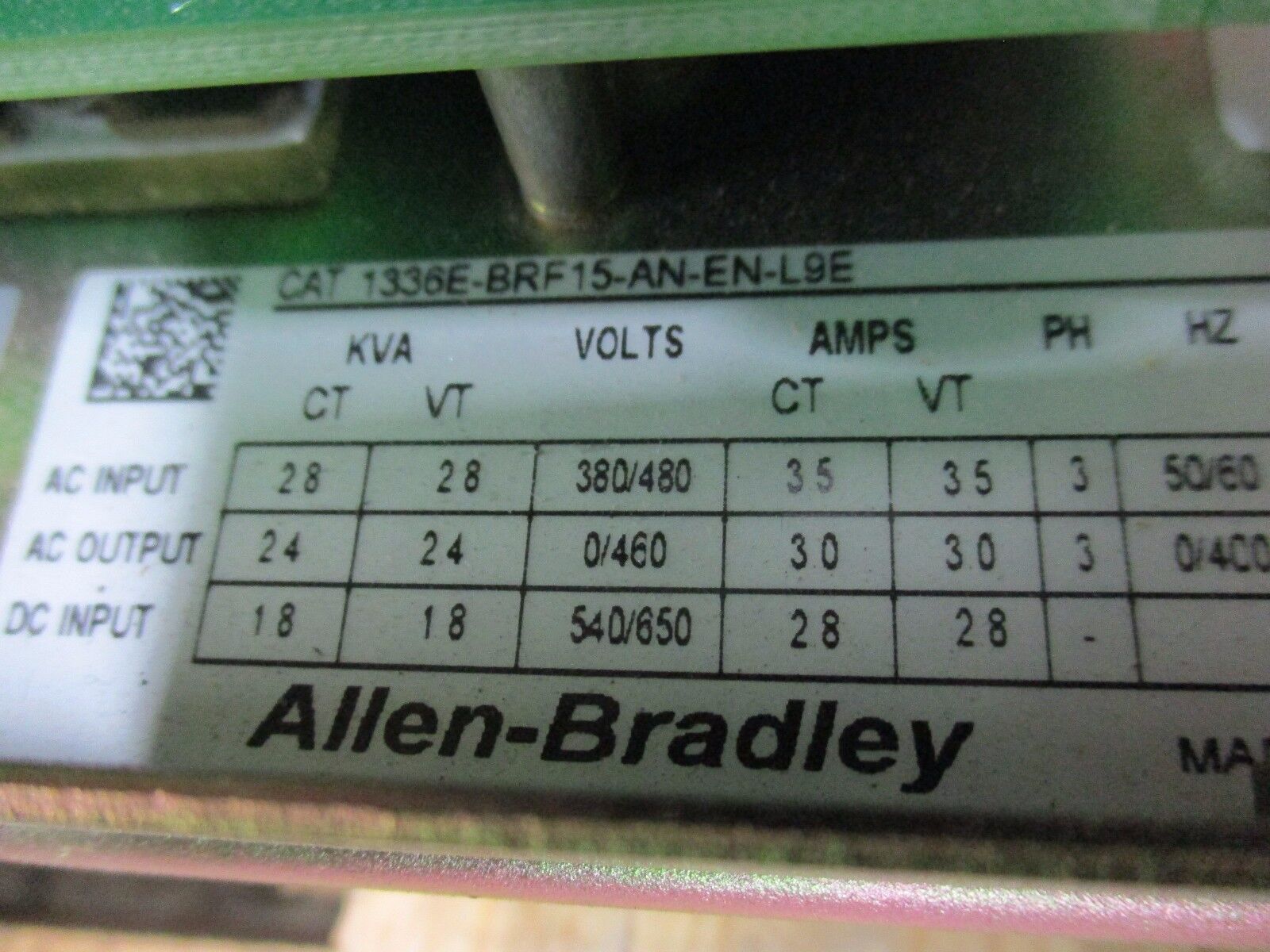 Allen-Bradley 1336 Impact AC Drive 1336E-BRF15-AN-EN-L9E 1.5HP 3PH Used