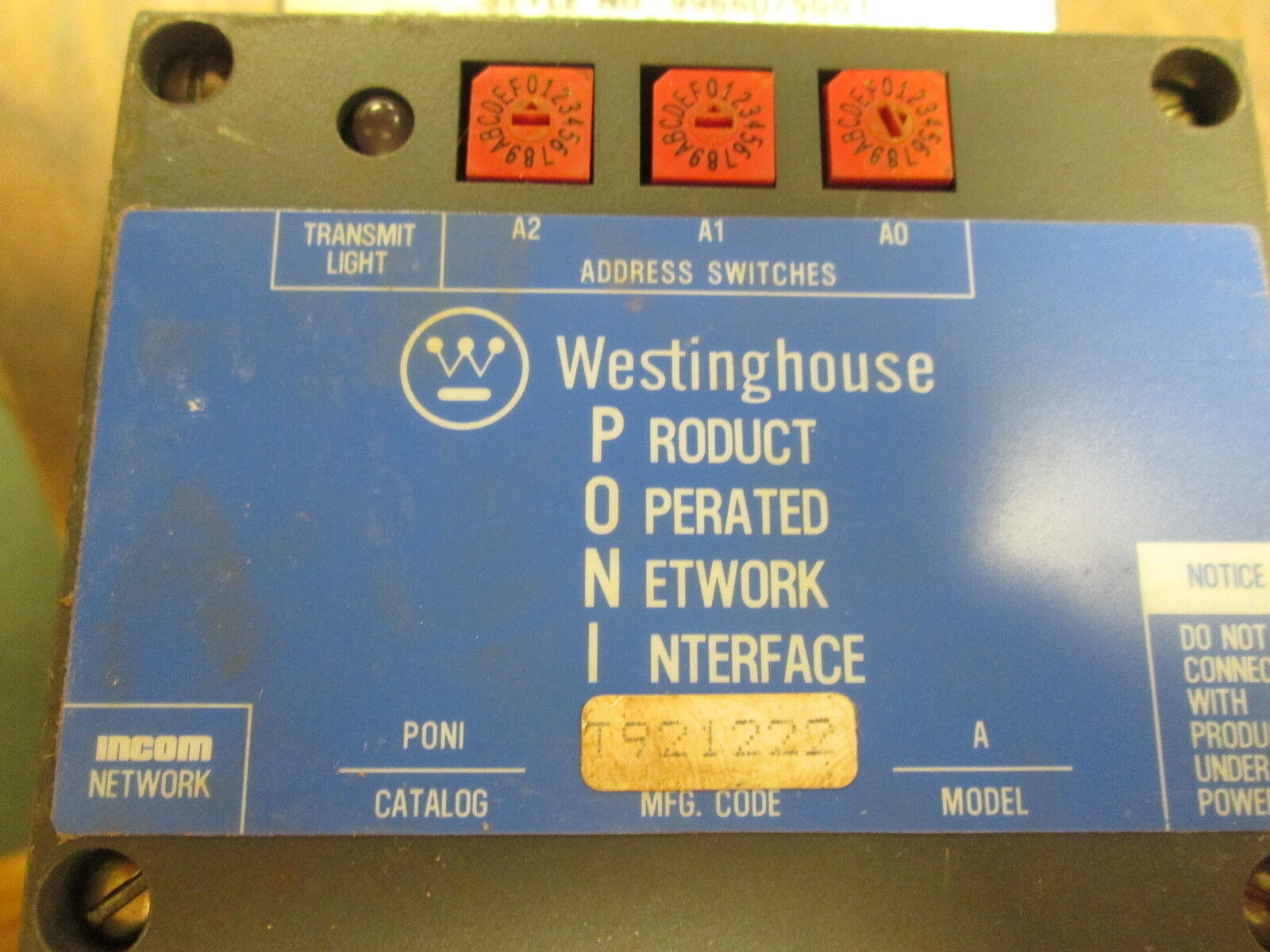Westinghouse IQ Data Plus II w/ Power Supply, PONI Modules 2D78522 Used