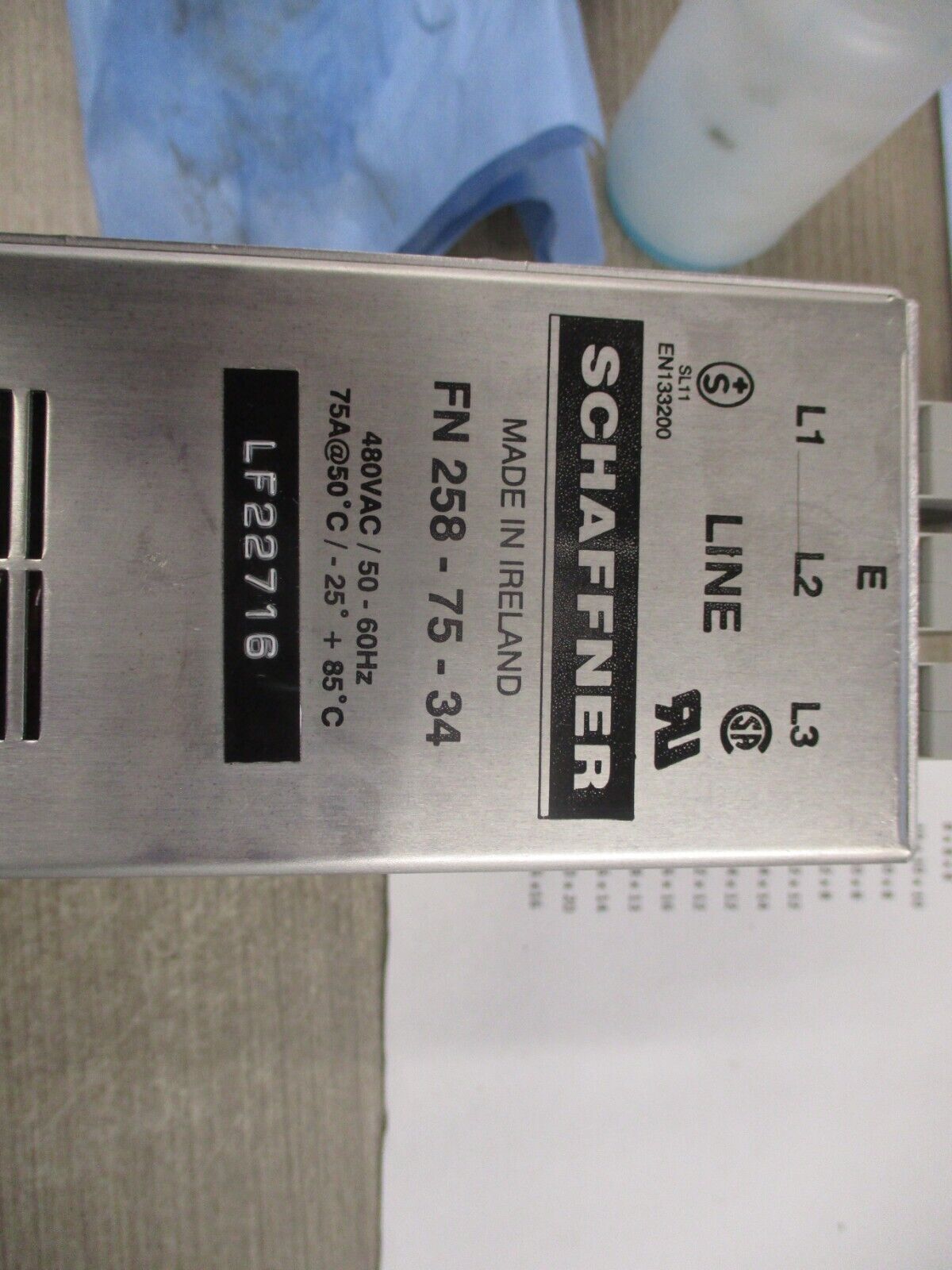 Schaffner Line Filter FN 258-75-34 480V 50-60 Hz 75A Used