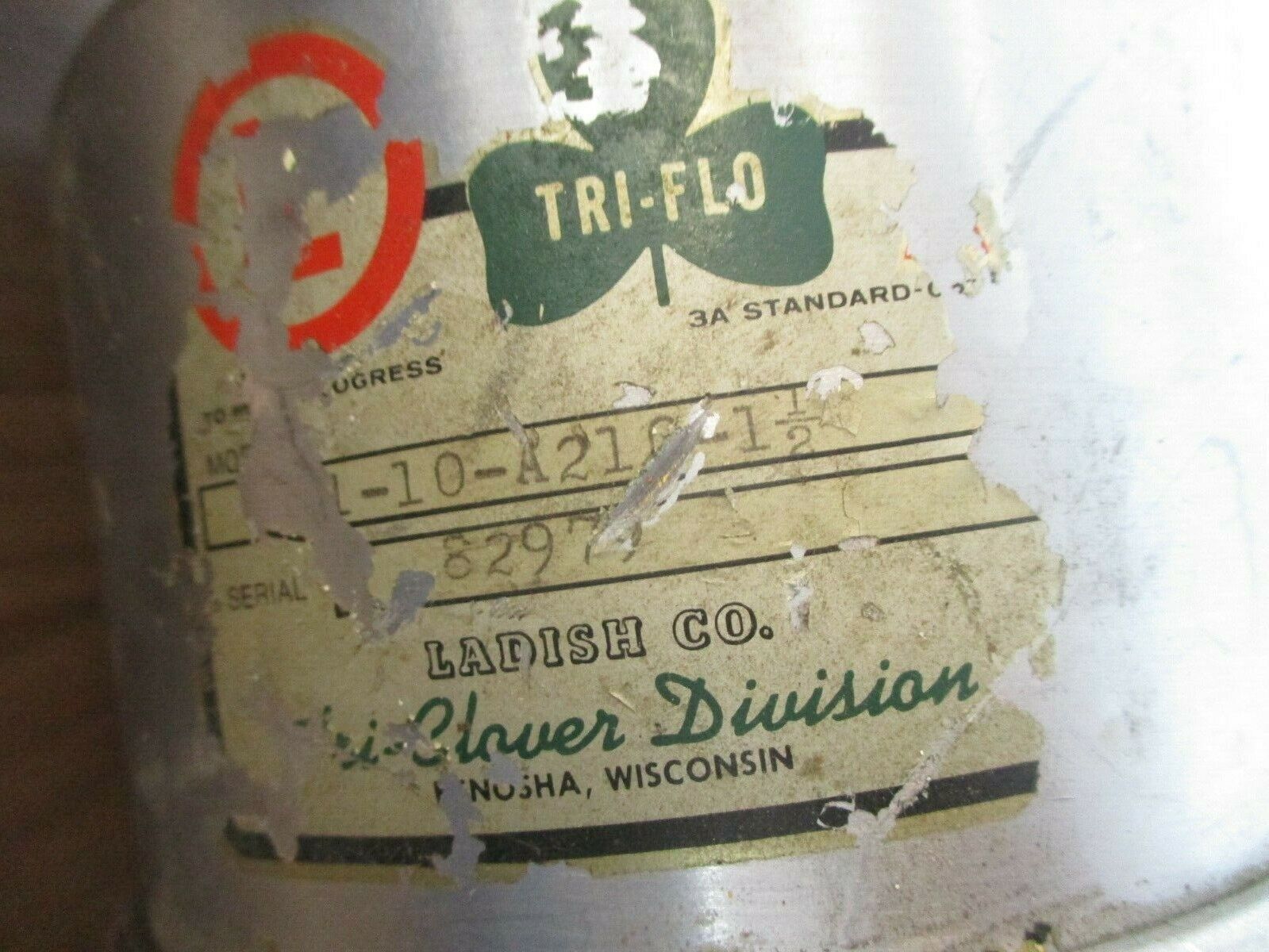 Tri-Clover Tri-Flo Valve Actuator 361-10-A210-1½ Stainless Steel Used