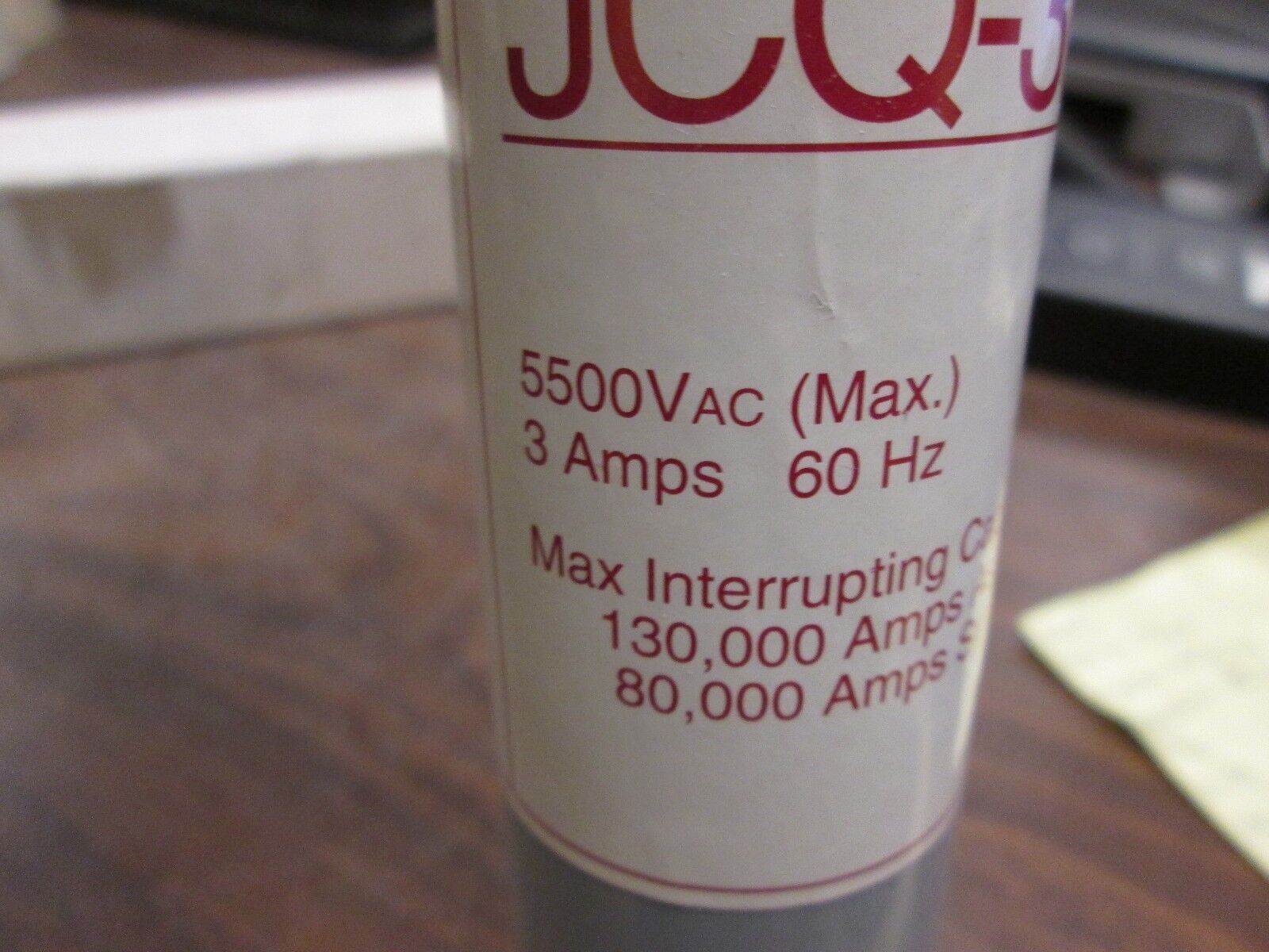 Buss Bussmann Medium Voltage Fuse JCQ-3E 5.5KV 3E Amps New Surplus