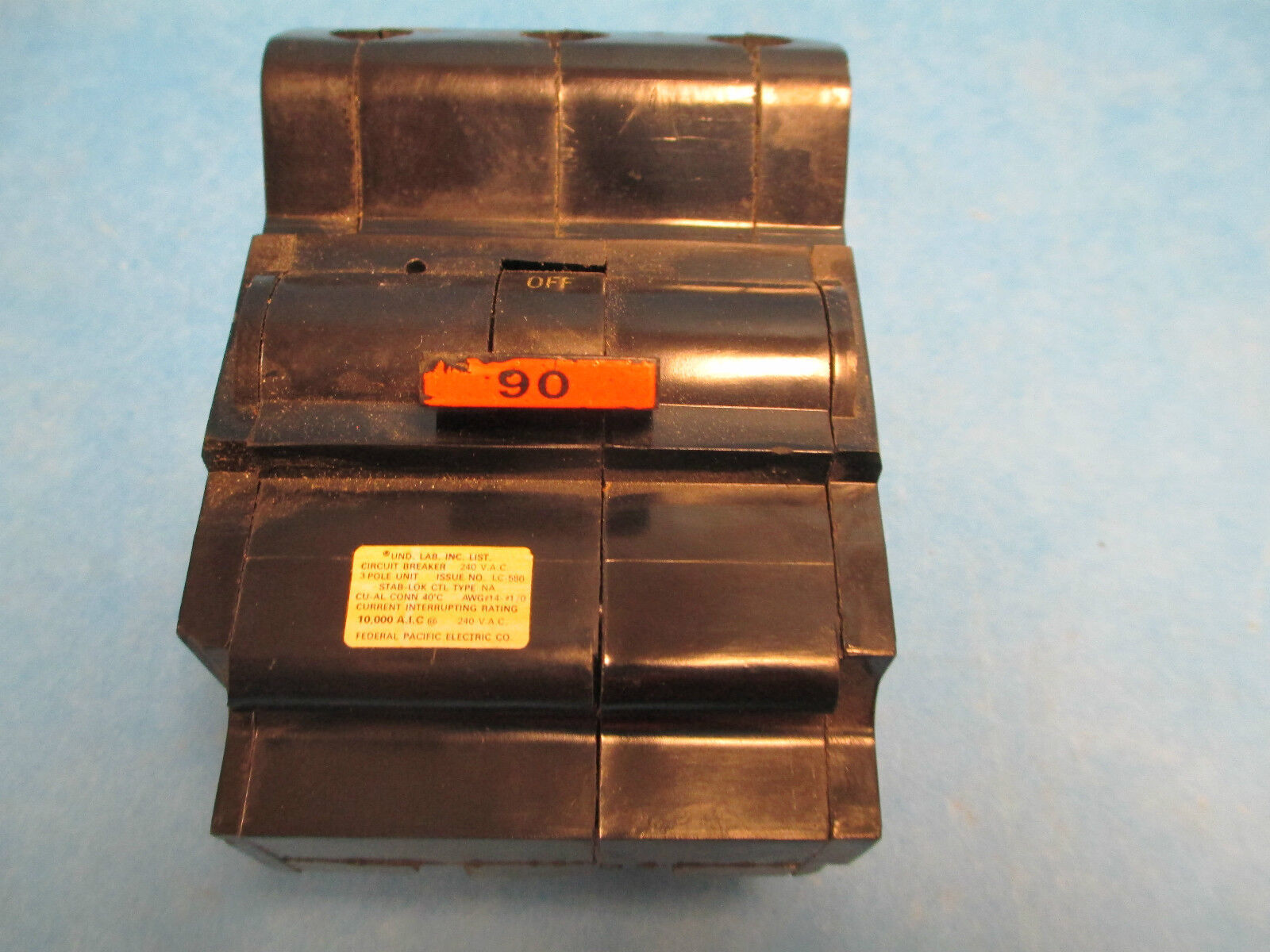 Federal Pacific 90A Stab-Look 3 Pole Breaker *Used*