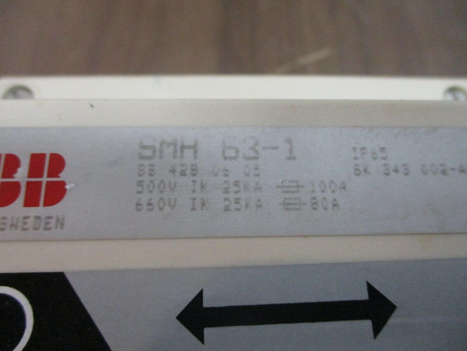 ABB Enclosed Disconnect Switch SMH 63-1 40-63A 380-660V IP65 Enclosure Used