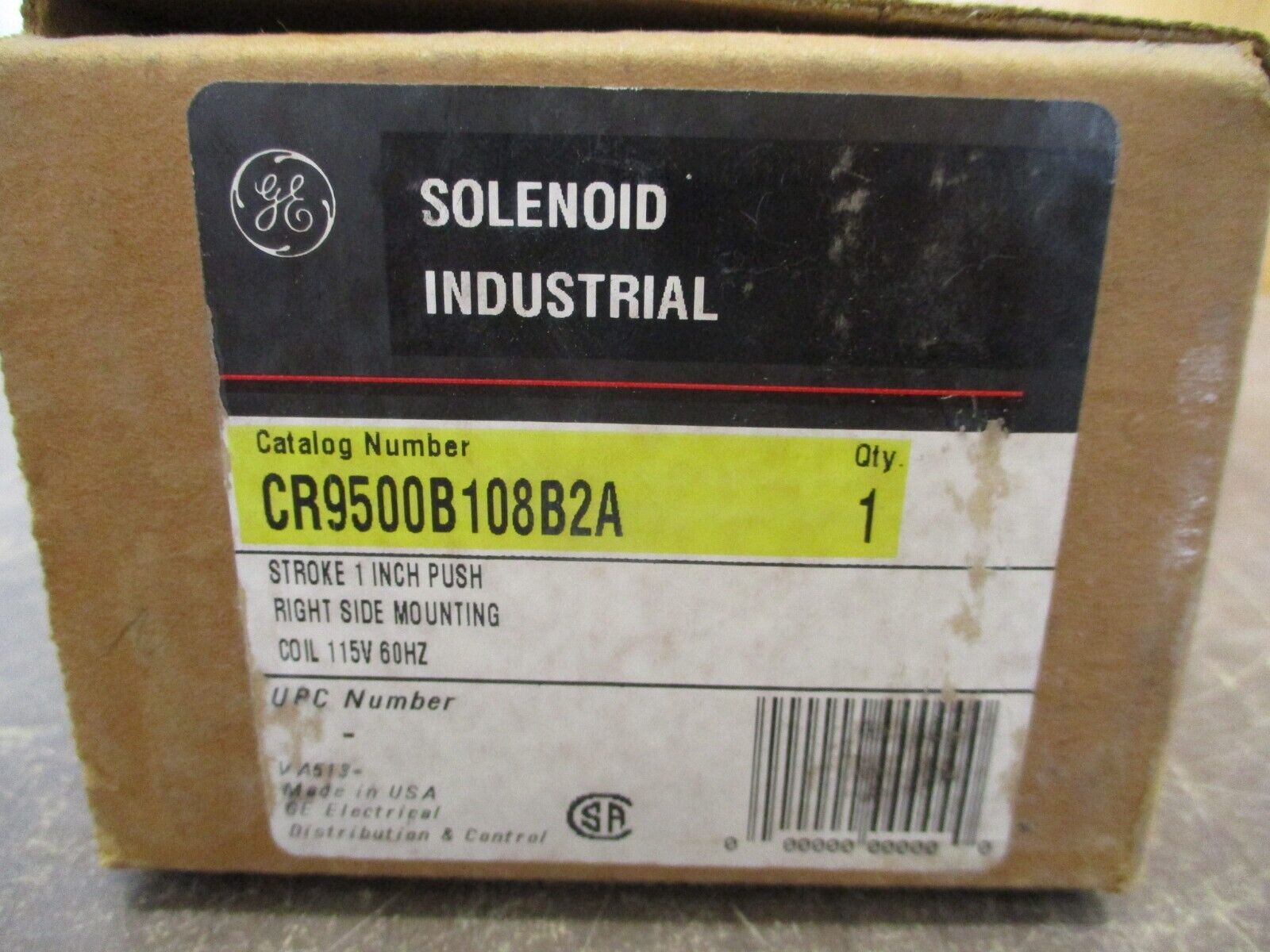 GE Solenoid CR9500B108B2A 115V Coil New Surplus