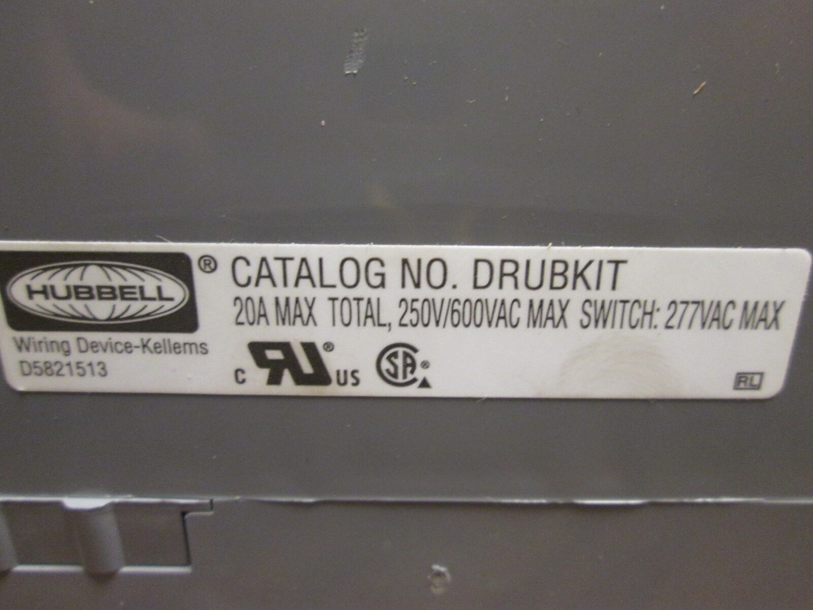 Hubbell Outlet Box DRUBKIT 20A 250/600V Used