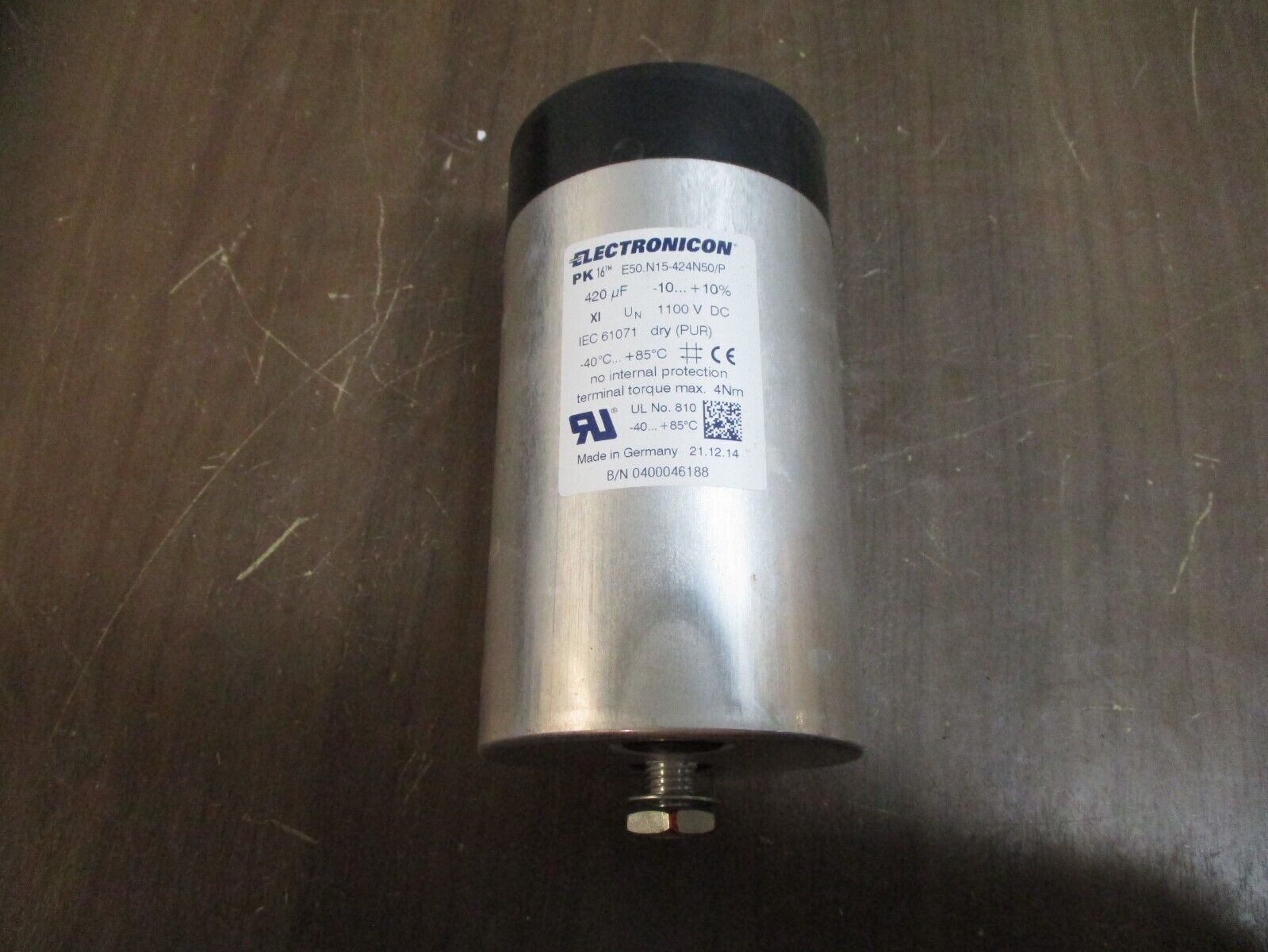Electronicon PK16 Capacitor E50.N15-424N50/P 420uF 1100VDC Used
