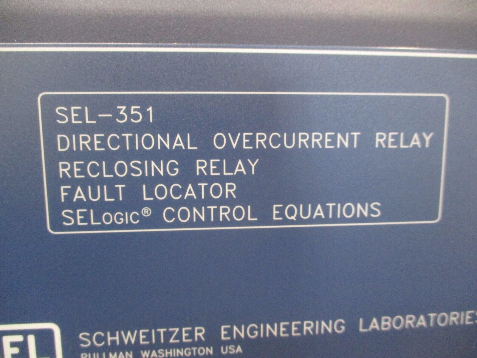 SEL SEL-351 Directional Overcurrent Relay Reclosing Relay Fault Locator Used