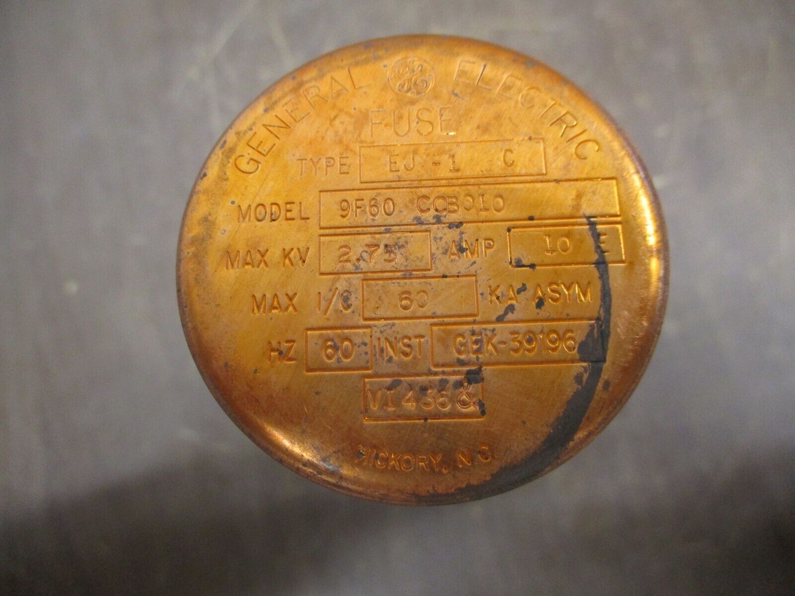GE Type EJ-1 Fuse 9F60CCB010 2.75kV 10E New Surplus