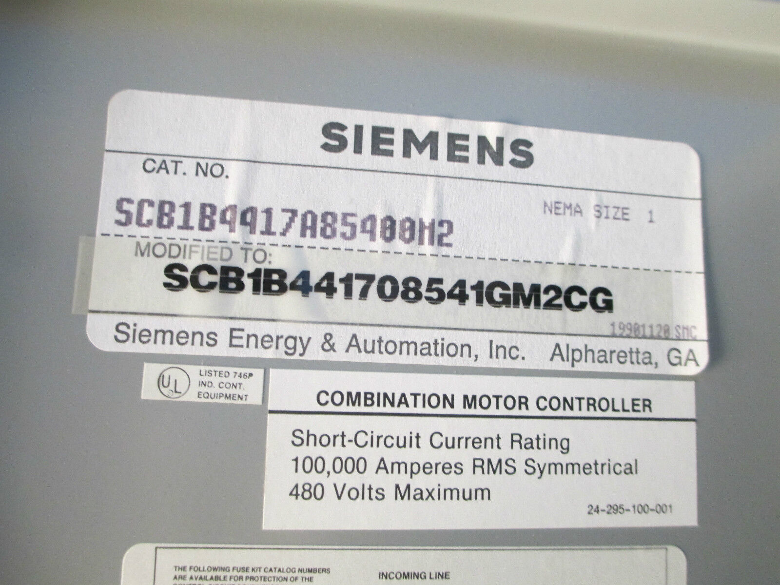Siemens Combination Size 1 Circuit Breaker 5A 3P New Surplus
