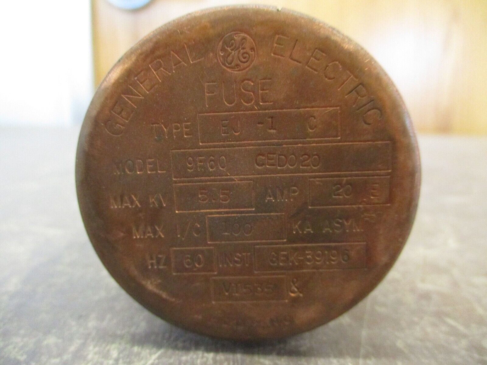 GE Type EJ-1 Fuse 9F60CED020 5.5kV 20E New Surplus